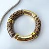 Beaded Leopard Bracelets Stretchy Curved Tube Bangle Fashion Bohemia Style Bracelets  Gifts
