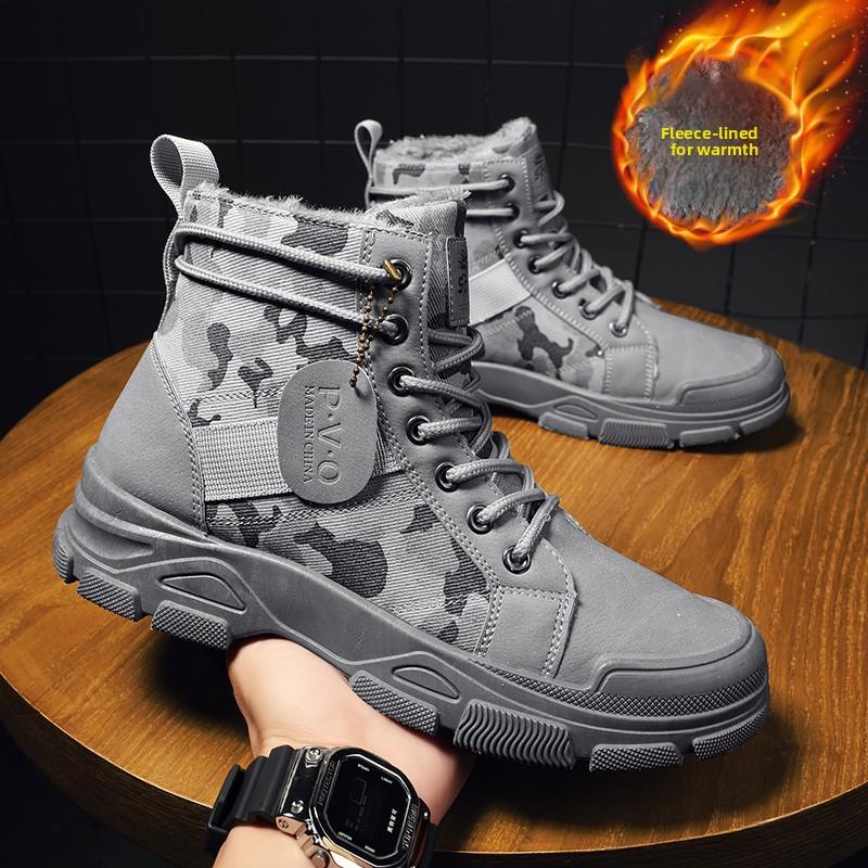 Men's Winter High-top Insulated Snow Boots Stylish And Comfortable Casual Thick Sole Anti-slip Cotton Shoes Size 39-44