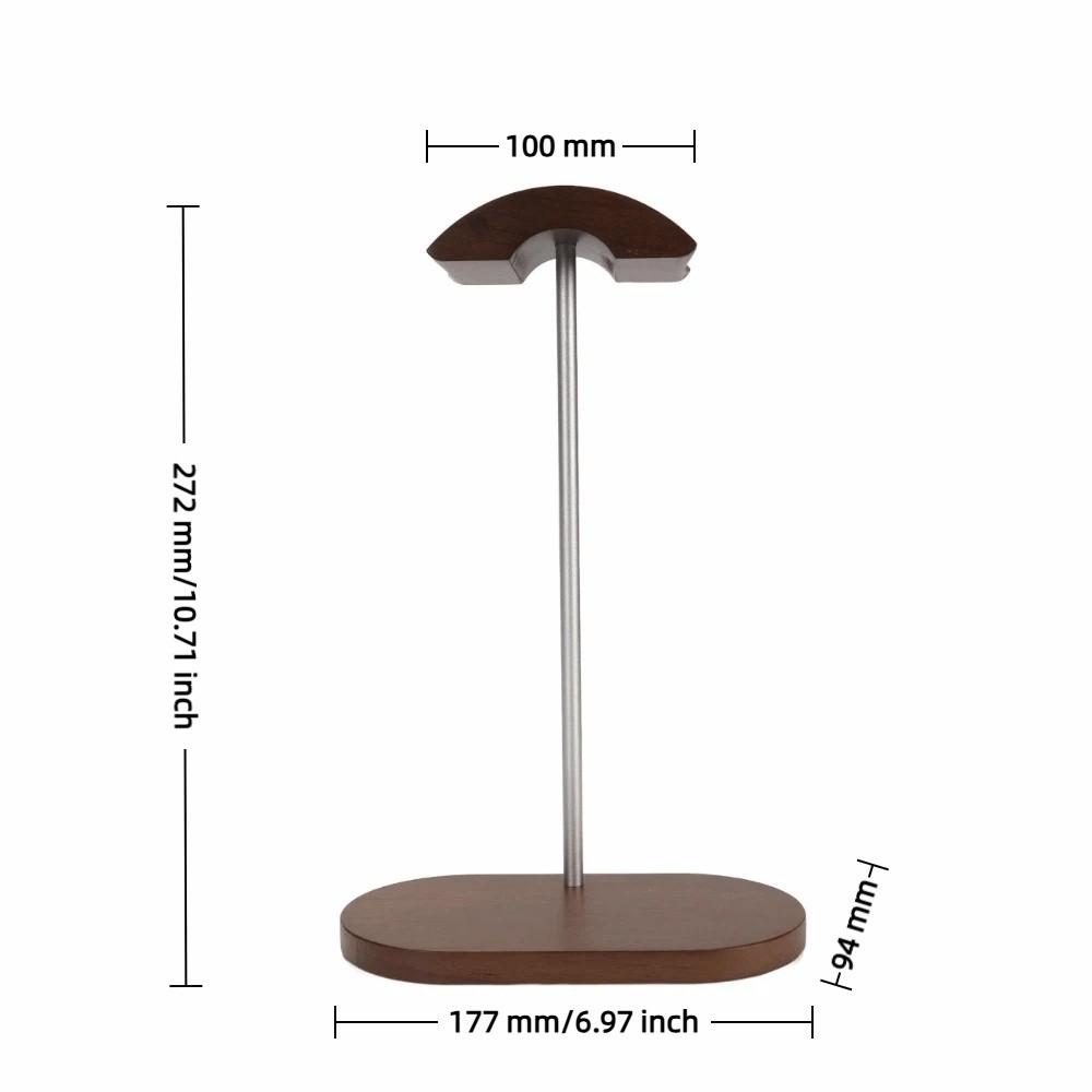 With Aluminum Alloy Supporting Bar Wood Base Walnut Headphone Stand Audio Accessory Holder