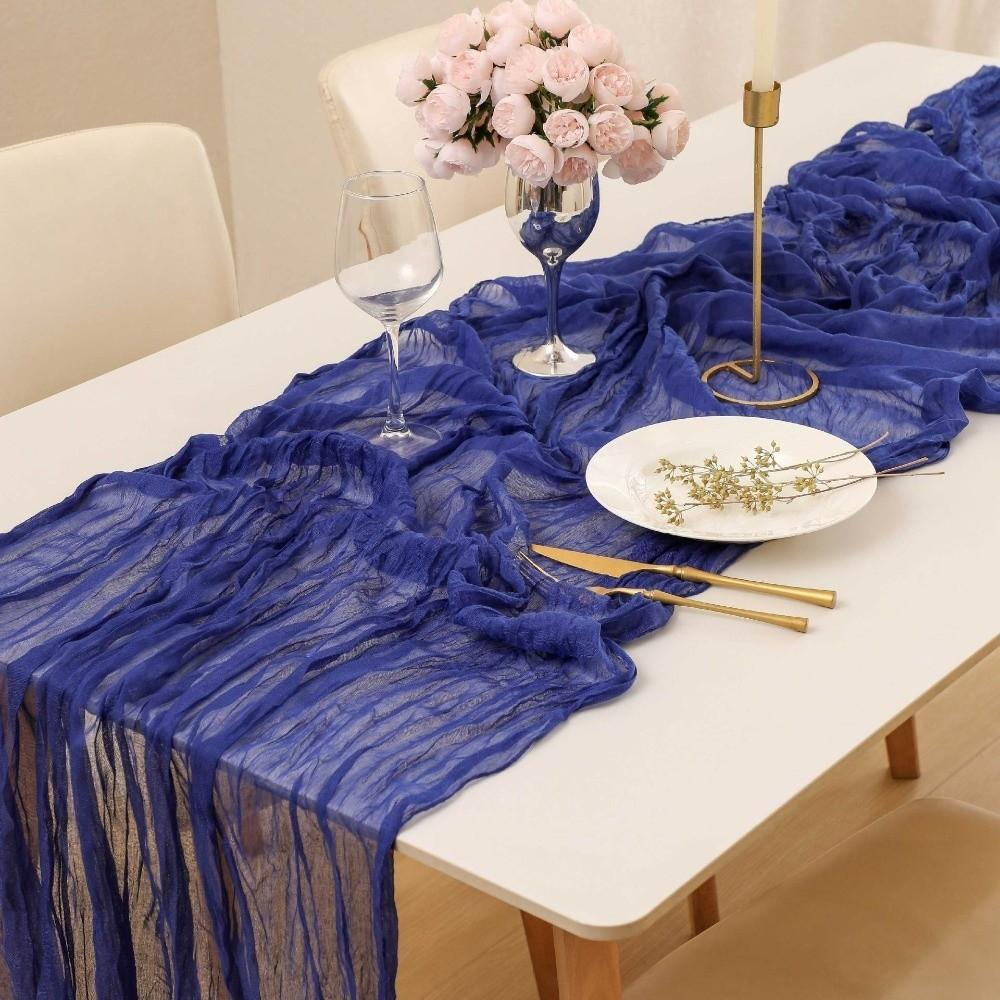 Gift Semi Sheer Cheesecloth Table Runner 35×70 Inch Polyester Boho Table Flag Boho Gauze Table Cloth Garden Party