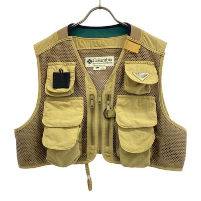 Columbia 90s Old Fishing Best LL Beige Outdoor FM1400 PFG Men's Used
