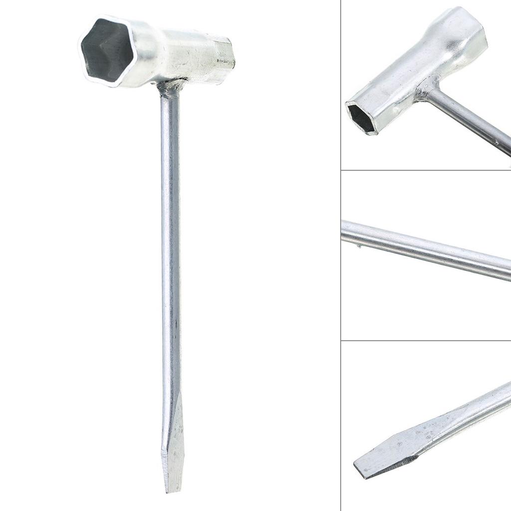 Chainsaw T Wrench Spanner Handle 1/2'' (13mm) X 3/4'' (19mm) Silver 160mm New