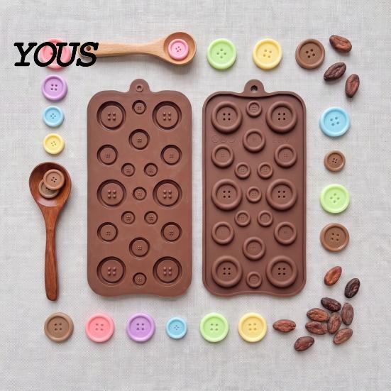 Kitchen Gadgets for Baking Silicone Button Chocolate Mold, Non-Stick Candy Making Tray with 3 Sizes, Easy Release Molds Heat Resistant