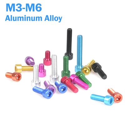 5 Stück M3 M4 M5 M6 7075 Aluminium Inbusschraube Bunt Aluminium Sechskantkopf Maschinenschraube Bolzen Länge:6/8/10/12/14/15mm