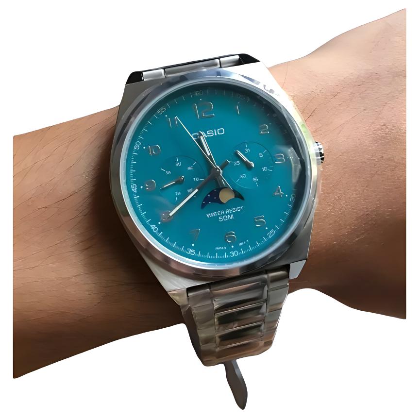 Casio Standard Series 50M Water Resistant Quartz Movement Stainless Steel Watch 40Mm Green Dial Men watches MTP-M300D-3AV