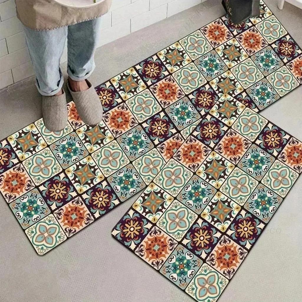 1PC Crane Pattern Kitchen Rugs Non-Slip Home Door Mats Pop Design Bathroom Rugs Bath Mat Carpet for Home Sink Laundry Decor