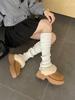 2025 New High-heeled Snow Cotton Half-drag One-pedal Women's Shoes