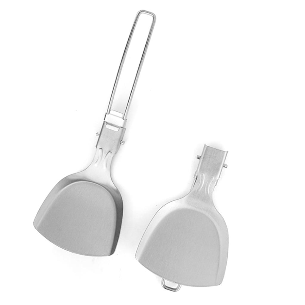 Folding Spatula Outdoor Camping Food Turner Spatula Portable Stainless Steel Spatula for Picnic Barbecue Travel