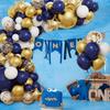 Navy Blue Balloons Arch Kit White Gold Confetti Balloon Garland Gold Star Foil Globos Birthday Party Wedding Graduation Decor