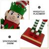 Christmas Elf Holiday Nutcracker Wooden Nutcracker Soldier Figurine For Xmas Parties Mini Elf Dolls For Festive Home Decorations