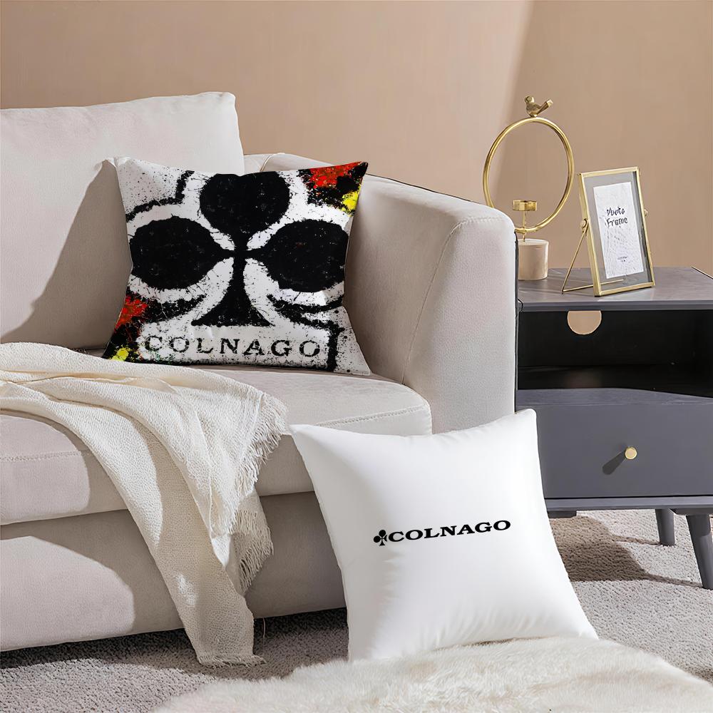 Racing C-ColnagoS Bicycle Logo Cushion Cover Pillowcase Short Plush Invisible zipper Room Sofa Cushion Cover