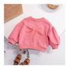 Spring Autumn Baby Girl Sweatshirt With 3D Bow Tie Sweet Stylish Long Sleeve Top