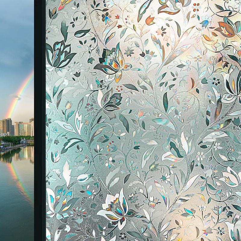 Colorful Thickened Translucent Window Stickers for Bedrooms & Living Rooms - Anti-Peep Glass Film for Offices