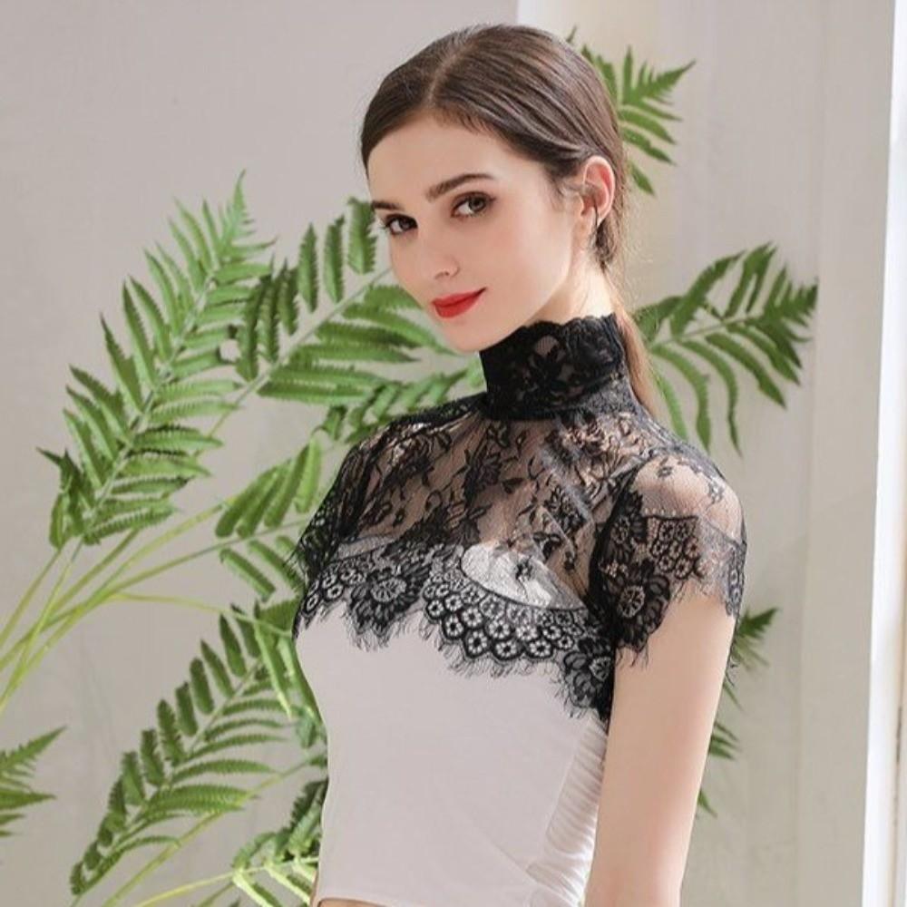 Shawl Wrap Blouse Lace Collar Elegant Removable Collar Women Detachable Fake Collar  Top Decoration