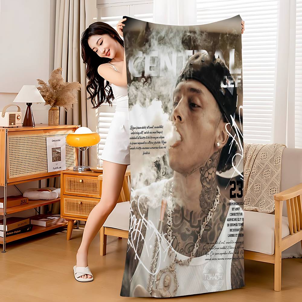 

Central Cee Singer Microfiber Blanket Quick Drying Beach Towels Oversized Printing Super Absorbent Pool Towel Blanket W40*H60(CM)