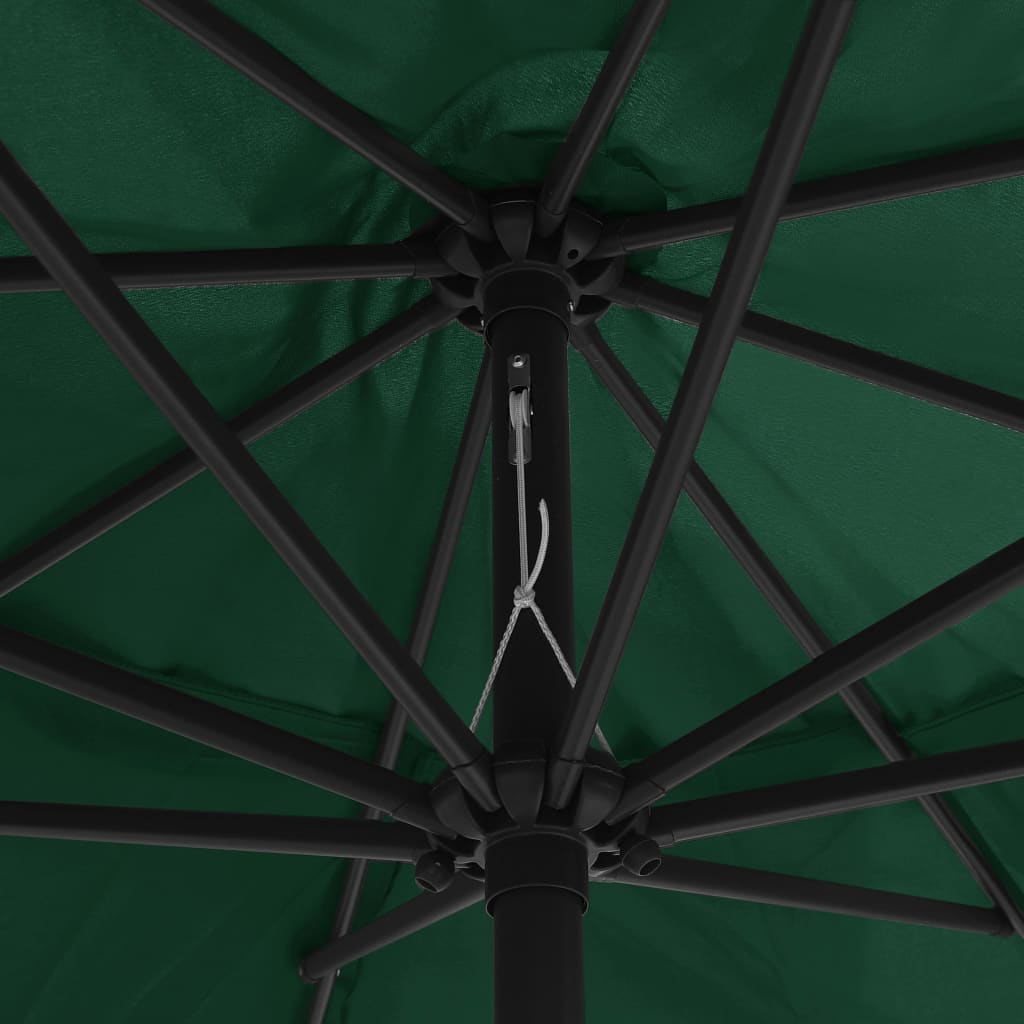 390 Cm Metal Mast Sun Umbrella In Green