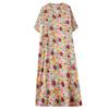 Real Shot Summer Color Vacation Style Travel  Retro Long Dress Covering Meat Cotton and Linen Dress