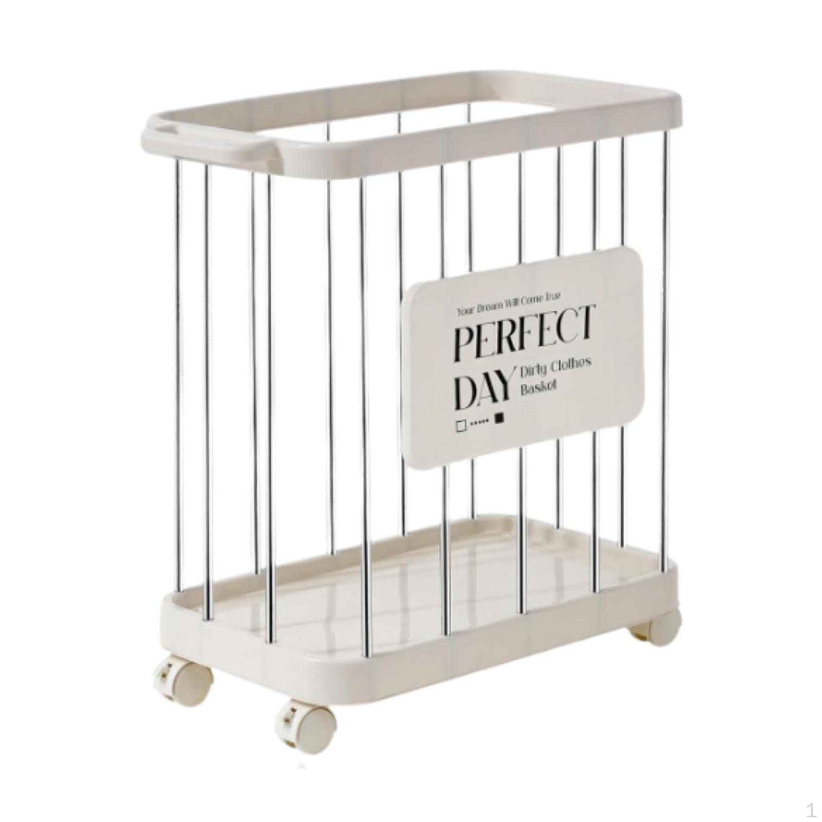 

Корзина для белья на колесах, органайзер для одежды на колесиках, корзина для хранения вещей для семейной спальни silver white