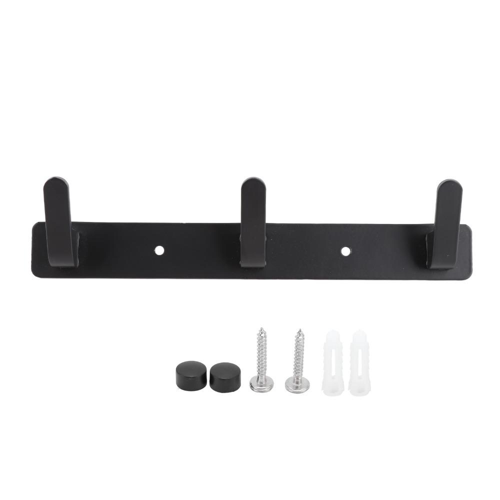 Black Towel Hook Durable Row Hook Modern Wall Hook Rack Kitchen Bathroom Wardrobe Entryway Bedroom