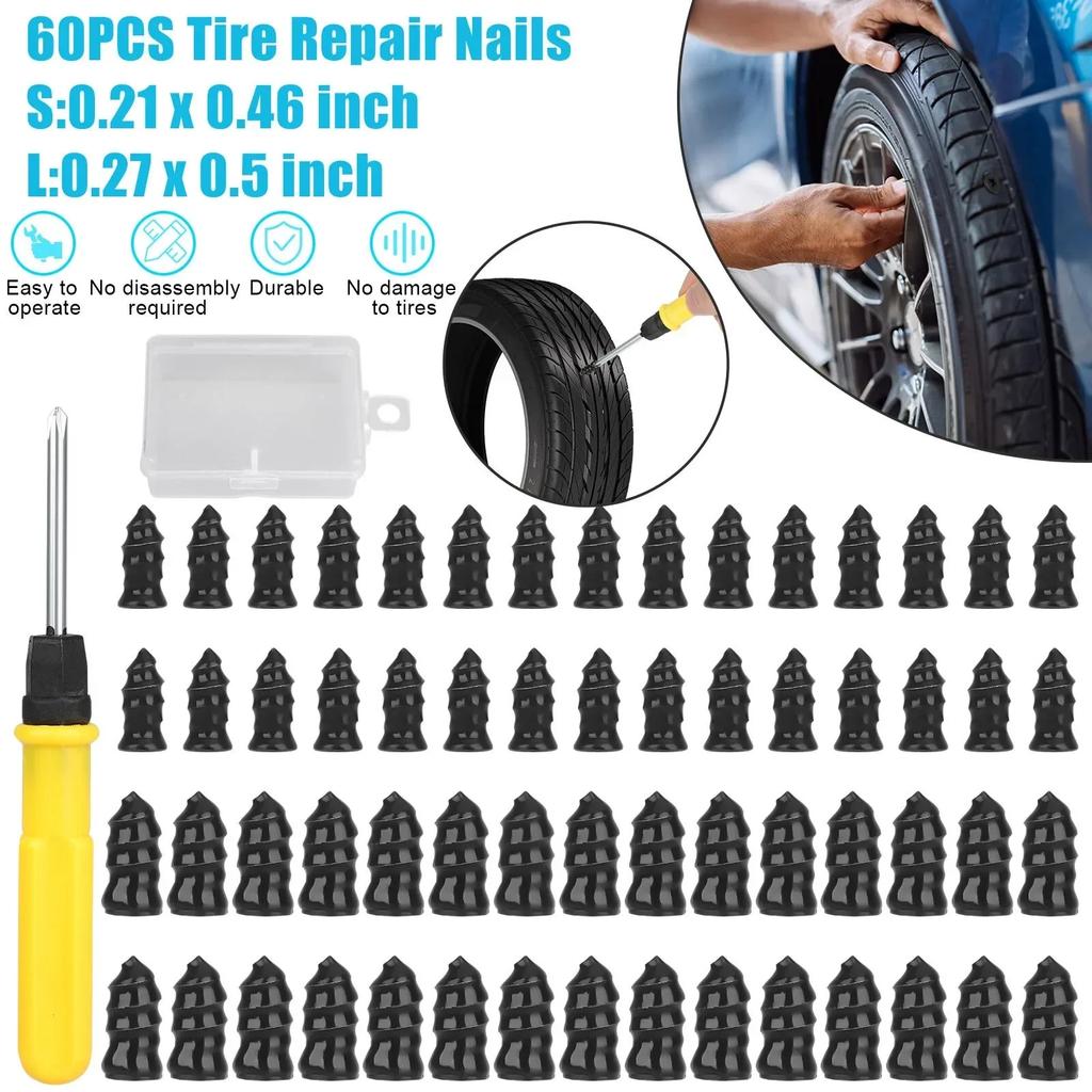 10-60pcs Car Motorcycle Vacuum Tyre Repair Nails Universal Tire Screw Tubeless Repair Tools Accessories Kit Car Accessory