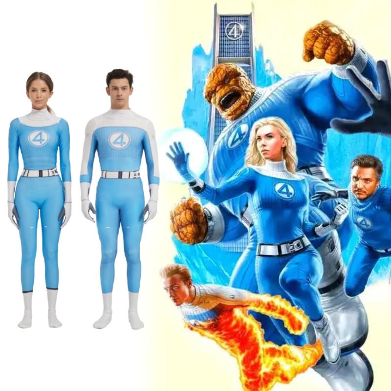 The Fantastic Four Cosplay Jumpsuit With Spandex For Game Anime Role Play