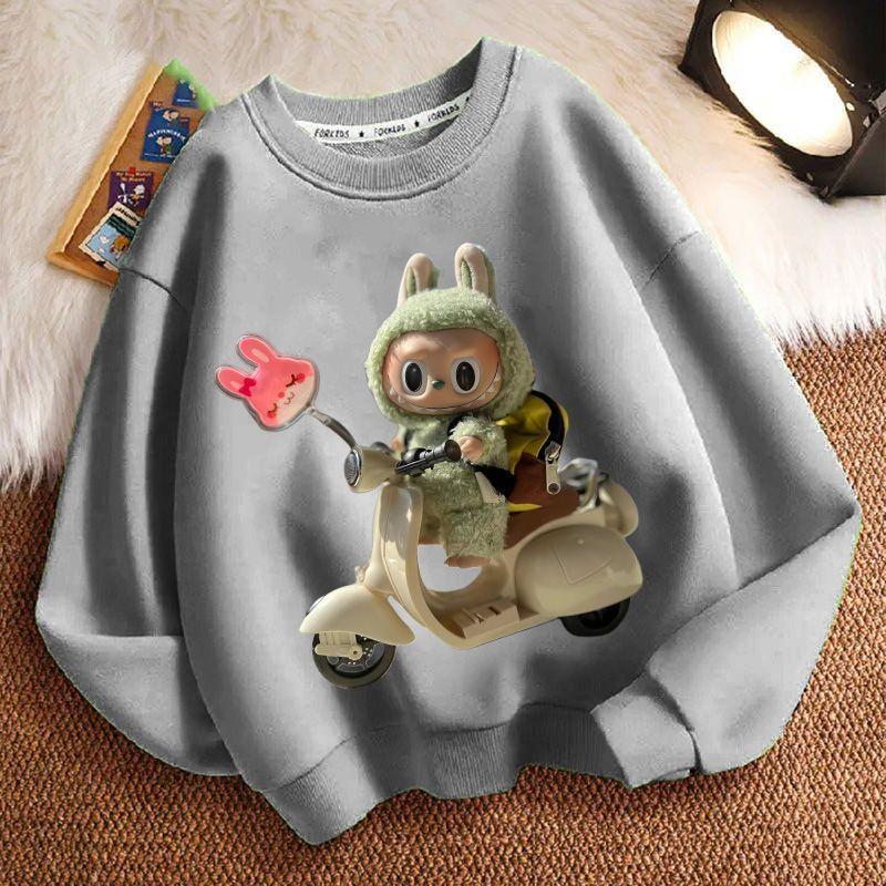 Children's Fashion LBB Hoodies, Round-neck Long-sleeved Hoodies for Boys and Girls  Spring and Autumn