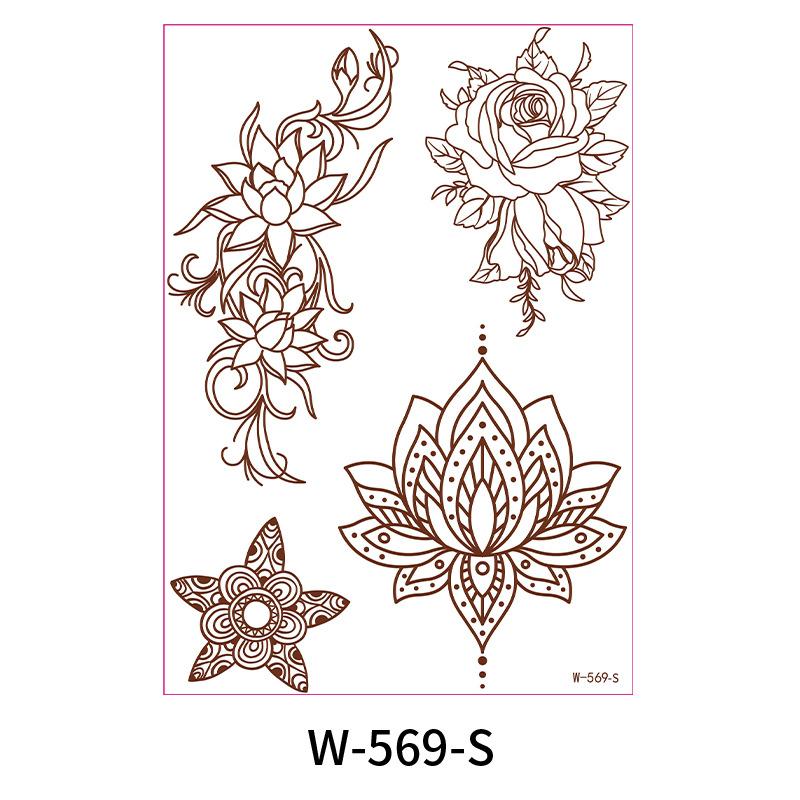 Beauty Sticker Brown Red Tattoo Sticker Waterproof Lace Tattoo Sticker Tattoo