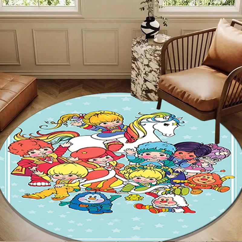 Rainbow Adventure Round Mat, Anti-slip Circle Carpet Chair Rug For livingroom,Bedroom, Doormat Home Decor Gift Christmas Gifts