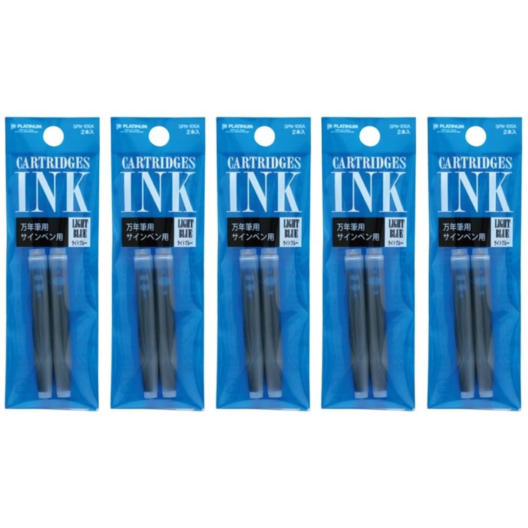 

Platinum fountain pen cartridge ink light blue set of 5 SPN-100A