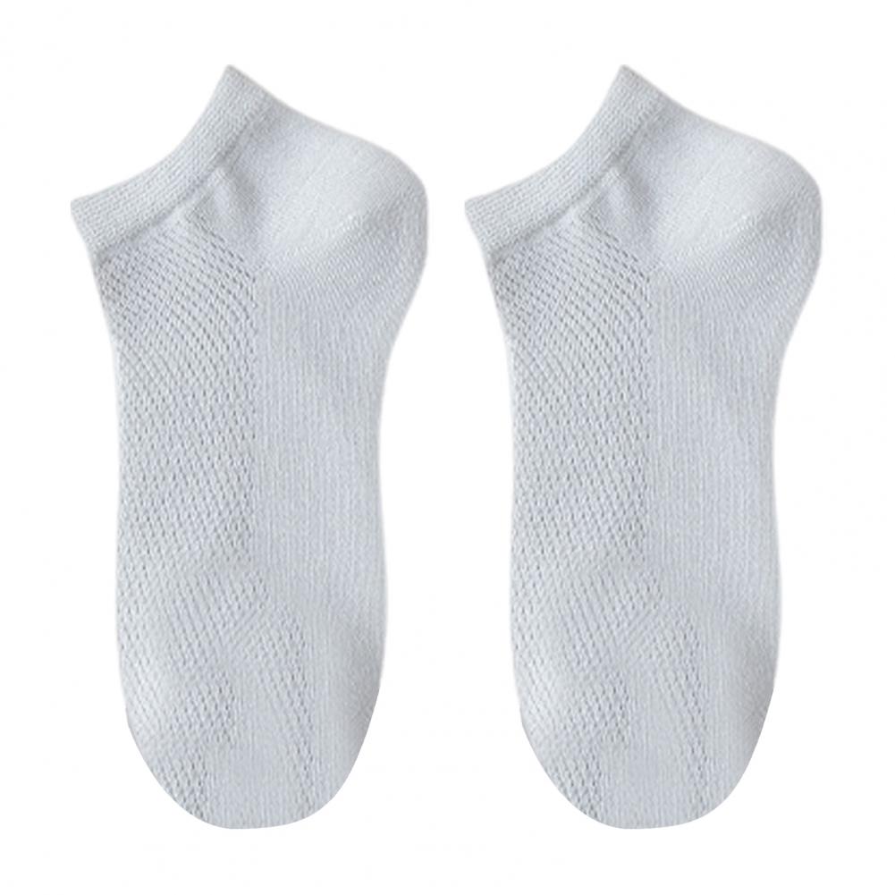 1 Pair Men Cotton Socks Mid-tube No Odor Thin Mesh Solid Color High Elasticity Anti-slip Sweat-absorption Anti-shrink Sports Fou