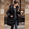 Baile YU Women's Winter Ruffle Trim Hooded Long Duck Down Jacket