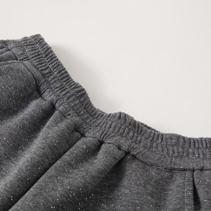DEESHA Girls' Winter Embroidered Fleece-Lined Sweatpants