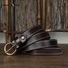 Fashion Retro Trend Decorative Thin Belt Women's Copper Buckle Pure Cowhide Jeans Belt