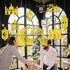 12x Ramadan Hanging Ornaments Rustic Eid Mubarak Pendants for Wall Tree Door