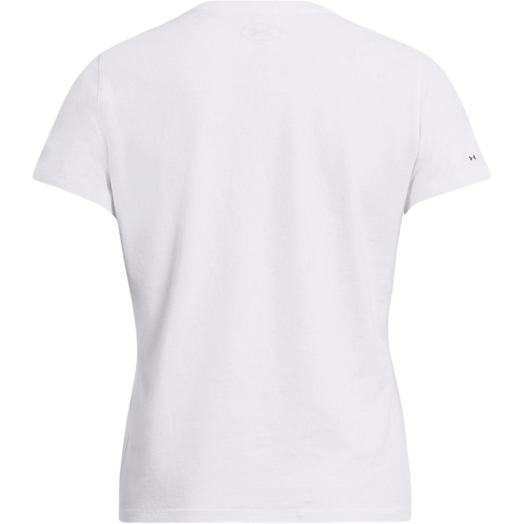 Under Armour Movement Logo Round Neck Breathable Short Sleeve T-Shirt Women T-Shirts White Metallic-Silver 6000217-100