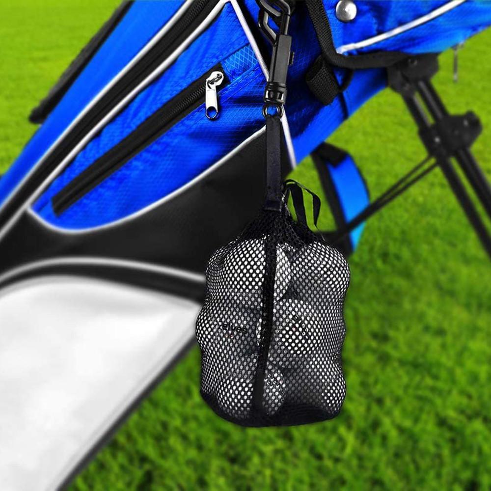 Bag Black Sports Mesh Net Nylon Golf Ball Bags Drawstring Pouch Golf Storege Bag Golf Mesh Bag