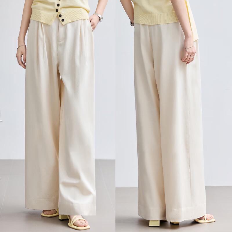 VICTORIA&VERA Women's Cooling Wrinkle-Resistant Lyocell Wide-Leg Casual Pants