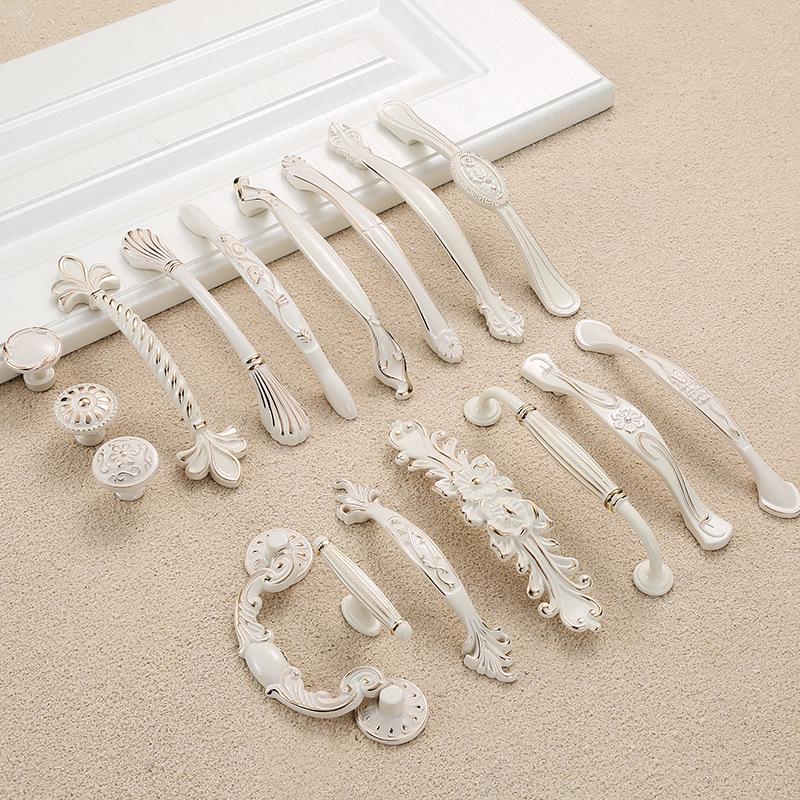 Ivory White Zinc Alloy Minimalist Round Pull Handle for Cabinets and Drawers