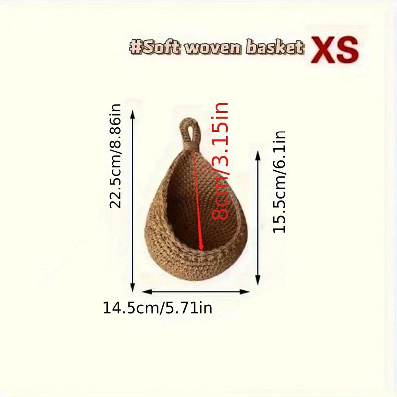 1PC Natural Rope Kitchen Hand Woven Storage Basket Home Wall Hanging Basket Vegetable Storage Baskets Potato Flower Fruit