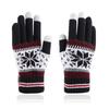 Autumn and Winter Touch Screen Gloves Men's and Women's Fashion Snowflake Finger Split Fleece Thickened Knitted Warm Gloves