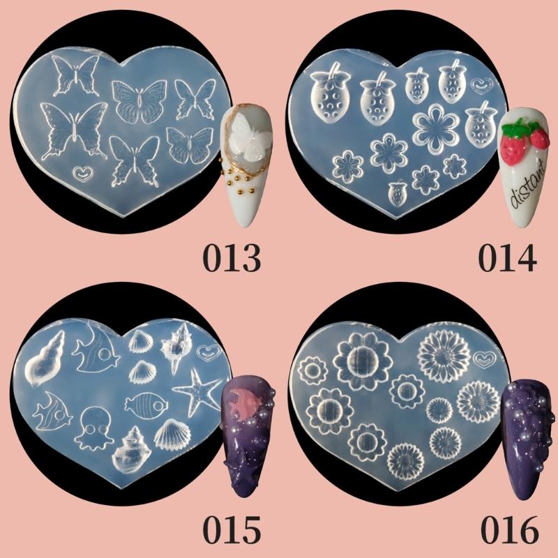 Silicone Nail Art Handicrafts Moulds DIY Nail Tools Accessories Nail Carving Molds Silicone Material for Nail Decoration