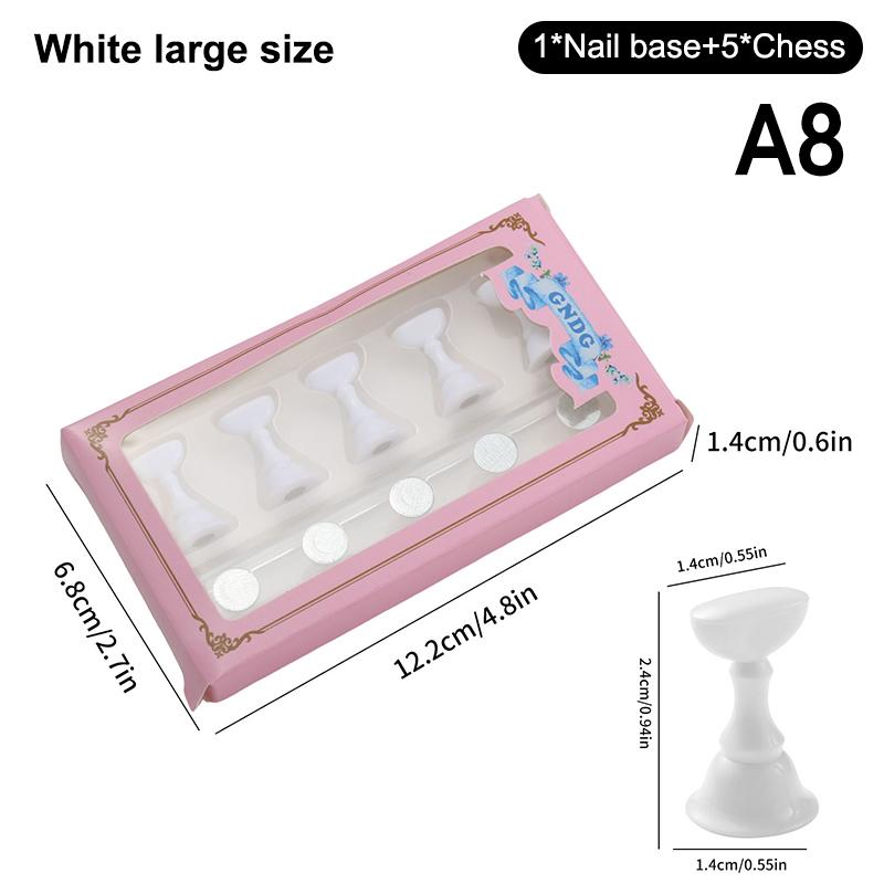 1 Set Colorful Plastic Magnetic Nail Display Stand Tips Holder Beginner Nail Training Board for Practice Manicure Salon