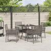 Garden Dining Set 5 pcs Grey Poly Rattan