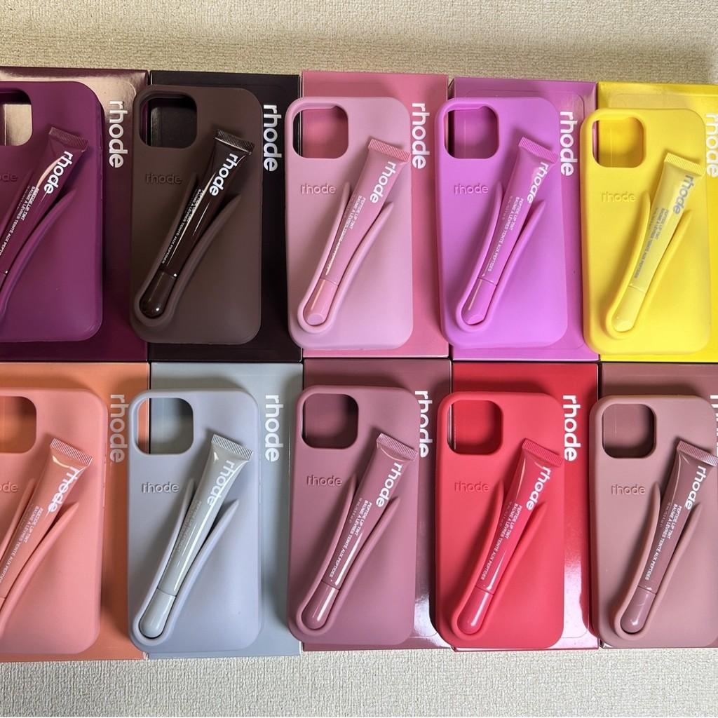 Capa de Celular de Silicone Brilho Labial Rhode Para iPhone 14 Plus Com Recursos à Prova de Choque