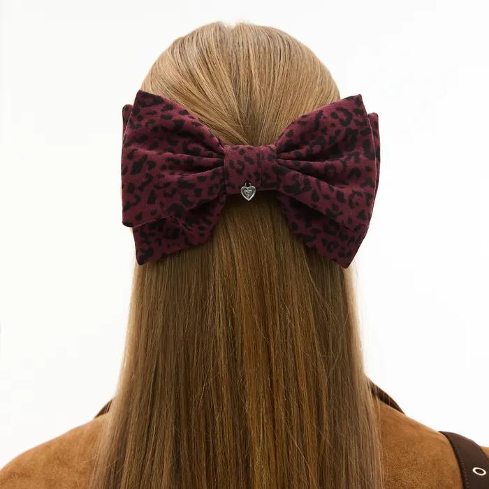 Leopard Big Ribbon Hairpin