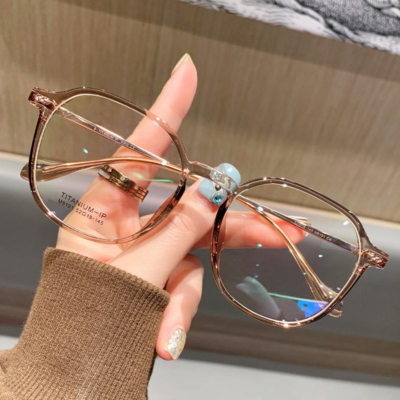 8191 Anti-Blue Glasses Women'S Polygonal Irregular Frame Can Be Equipped With Degree Myopia Glasses