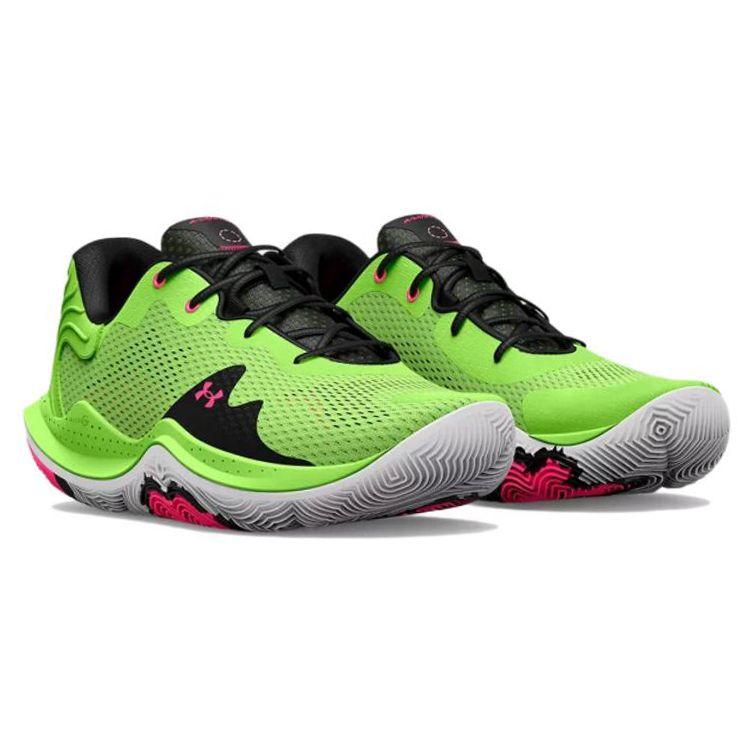 Under Armour Spawn 4 Round Head Comfortable Shock Absorption Non-Slip Wear-Resistant Low-Top Basketball Shoes Men sneaker Green 3024971-301