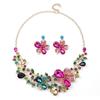 2022 Vibrant Floral European & American Light Luxury Necklace Set: Women's Gorgeous Bride Gem Clavicle Chain