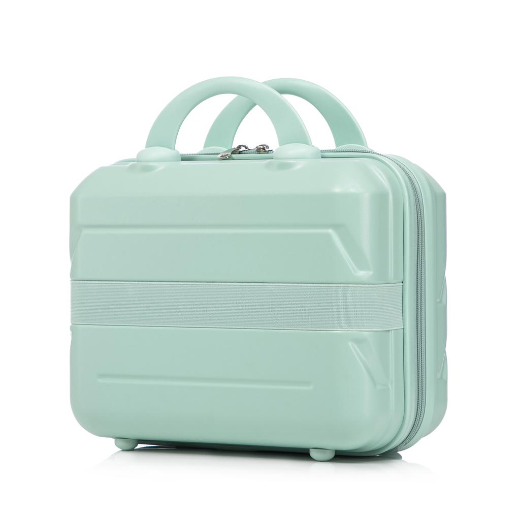 14"/19" 2-piece ABS spinner luggage set with combination lock & 14" cosmetic bag (mint green)