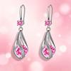 Yousheng 1 Pair Drop Earrings Cubic Zirconia Waterdrop Shape Long Earrings Lightweight Smooth Surface Hook Earrings Banquet Dance
